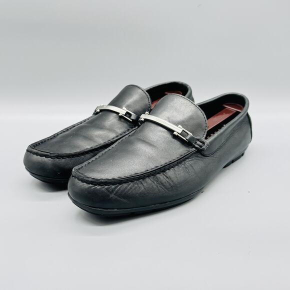 BOSS Hugo Boss Shoes Men 7 Black Leather Bit Driving Loafer Dress Casual Comfort main image 4